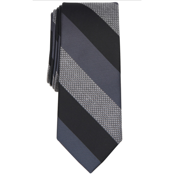 Bar III Men Gaffney Stripe Tie Black Multi - Picture 1 of 1